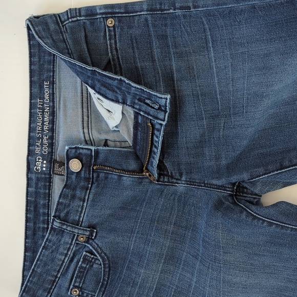 Gap Real Straight Fit Jeans 4 Blue Pockets - Picture 9 of 16